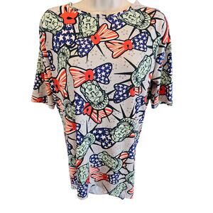 Lularoe Irma statue of liberty tunic dress size XXS EUC patriotic 4th of july ^